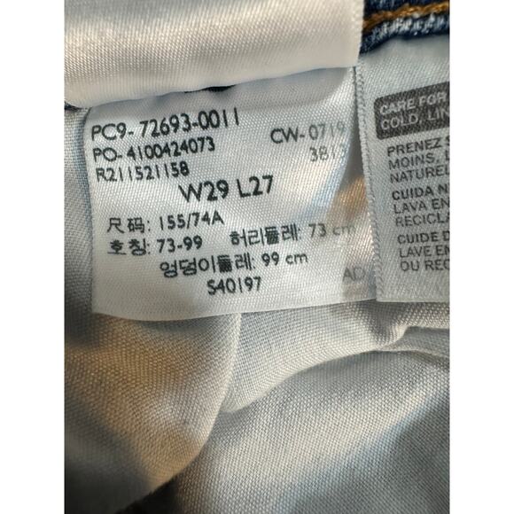 LEVI'S Ribcage Straight Jeans in Medium Blue Wash Size 29 W/27 L - Picture 7 of 7